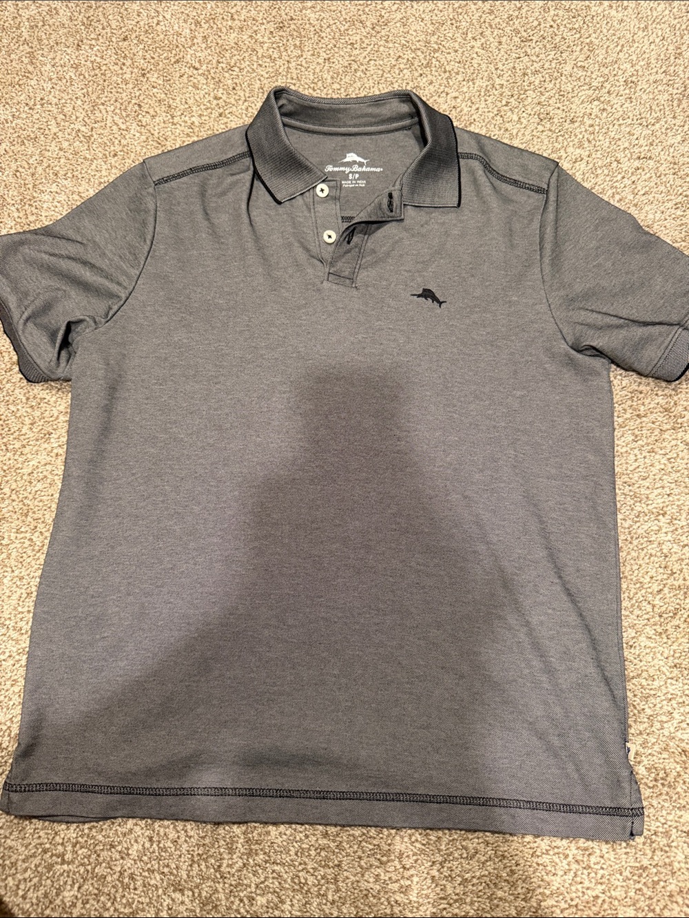 Tommy Bahama Heather Gray Short Sleeve Polo